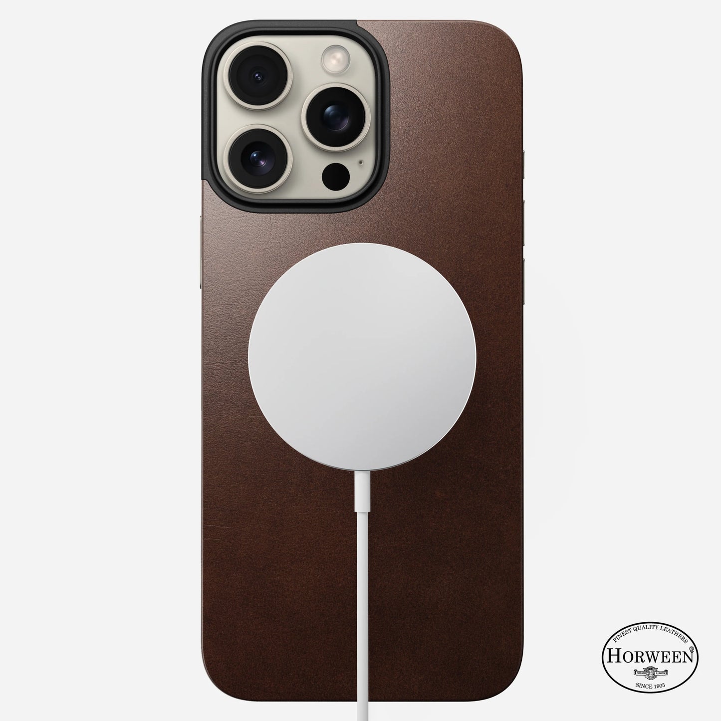 Magnetic Leather Back for iPhone 16 Pro〈Rustic Brown〉