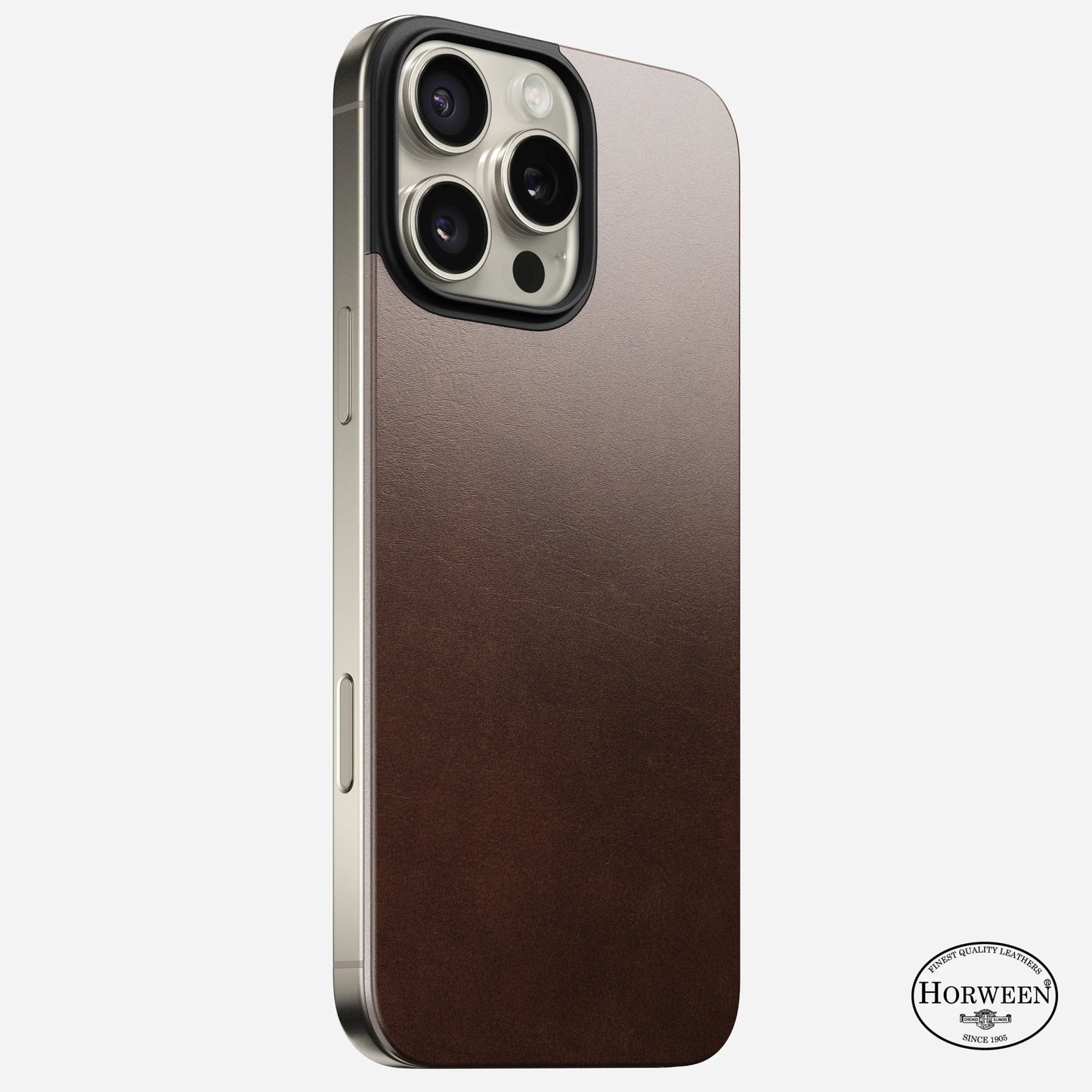 Magnetic Leather Back for iPhone 16 Pro〈Rustic Brown〉