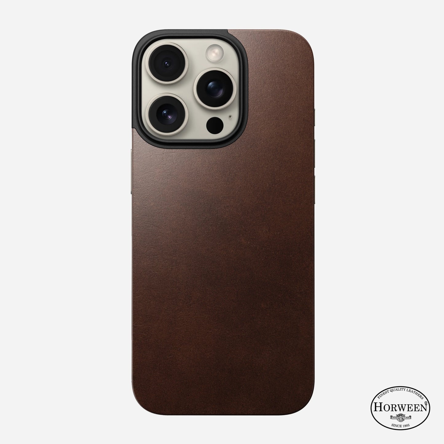 Magnetic Leather Back for iPhone 16 Pro〈Rustic Brown〉