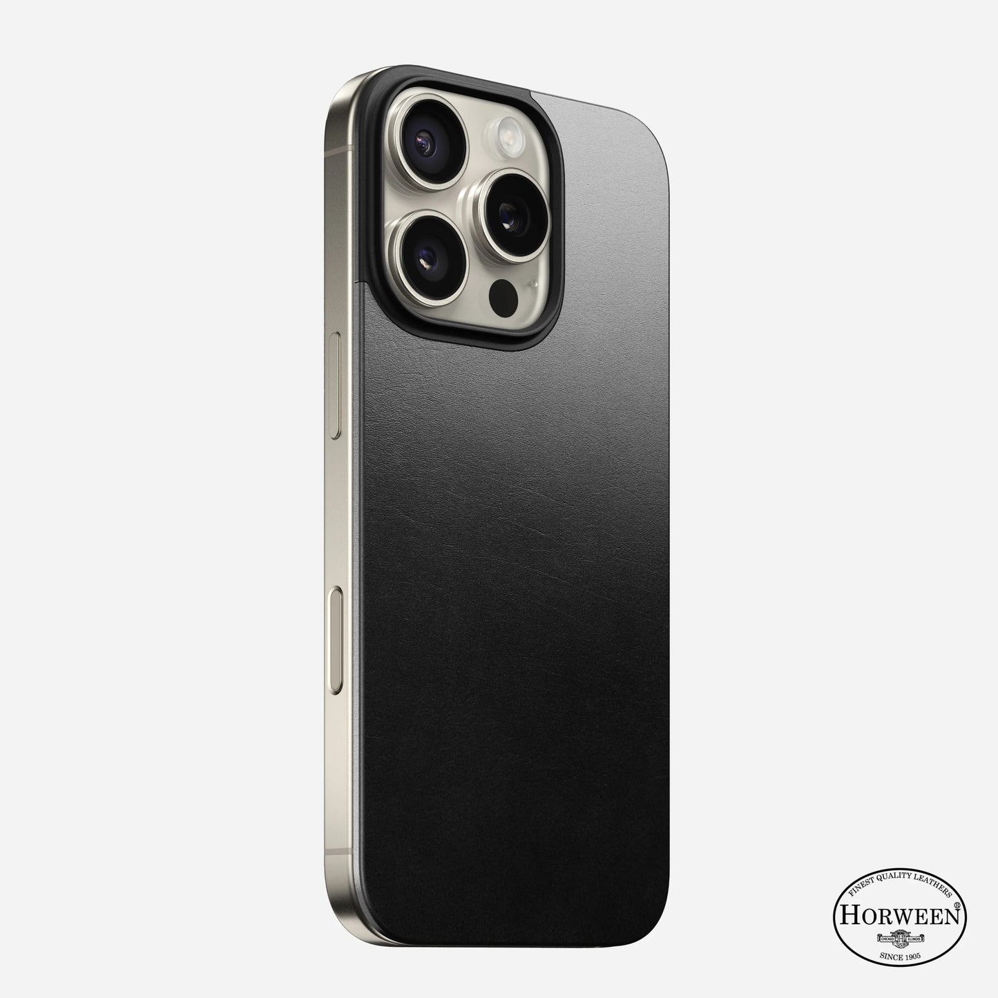 Magnetic Leather Back for iPhone 16 Pro〈Black〉