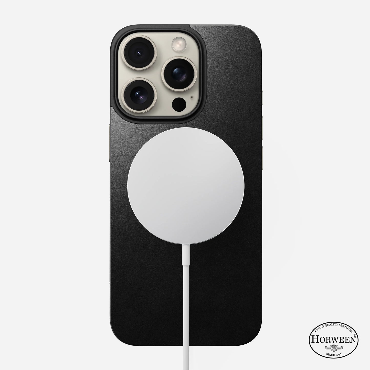Magnetic Leather Back for iPhone 16 Pro〈Black〉