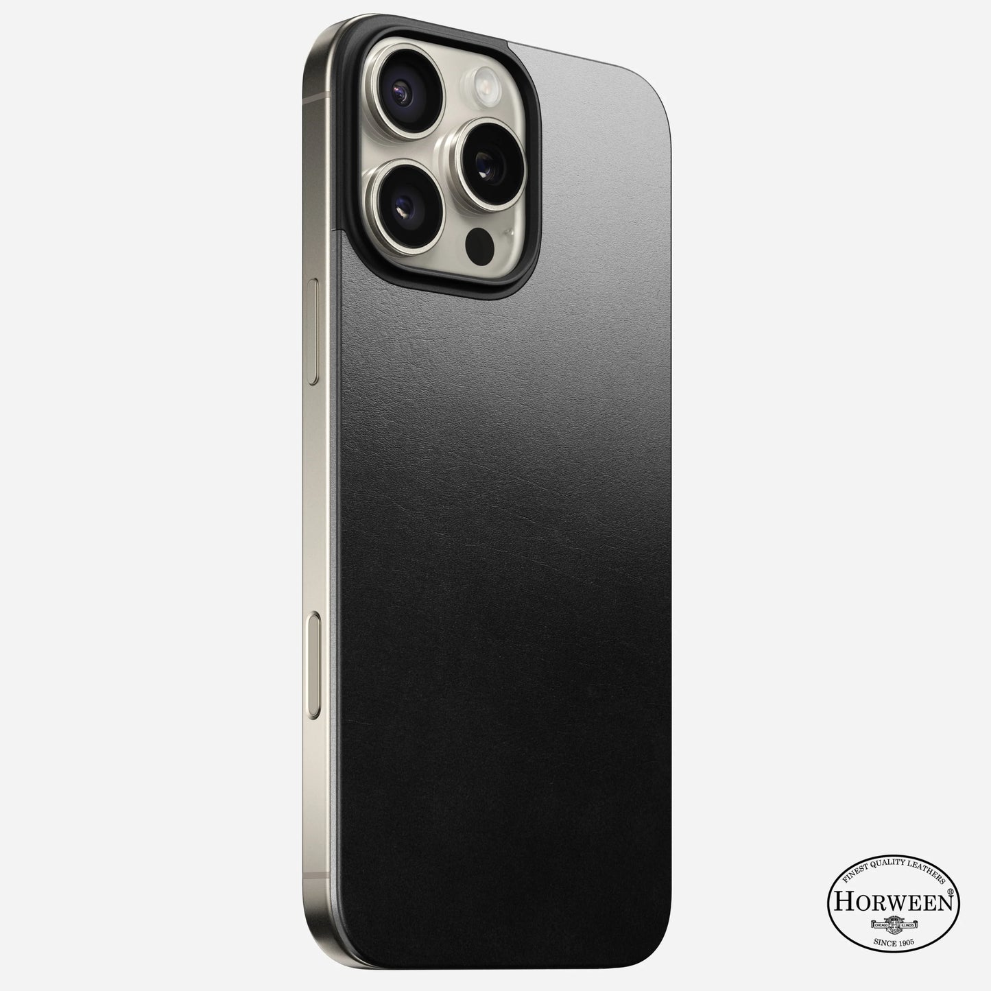 Magnetic Leather Back for iPhone 16 Pro〈Black〉