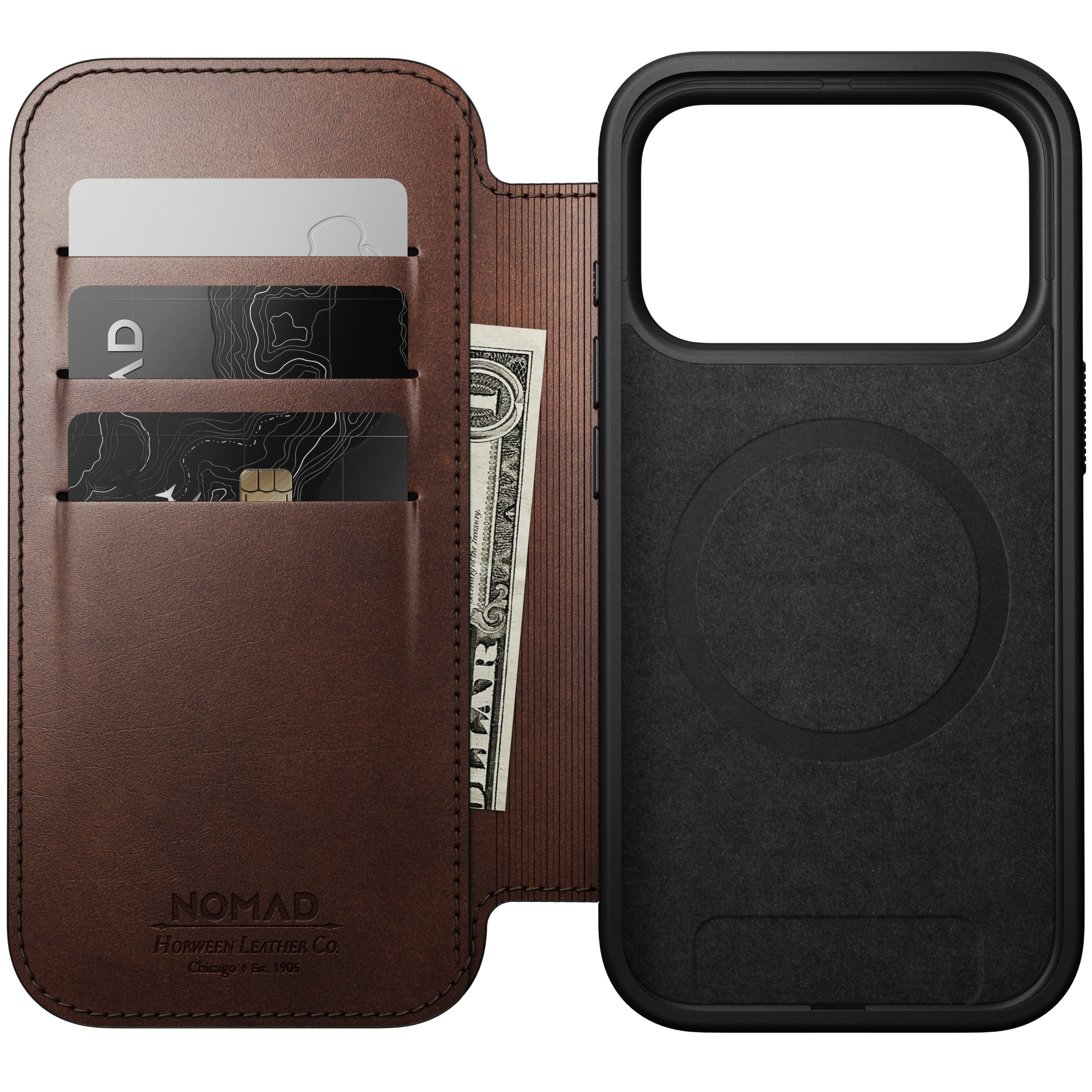 NOMAD FOLIO CASE iPhone 17 Pro 手帳型ケース 黒 Modern Leather Folio - iPhone 17 Pro Max | Black | Nomad Leather