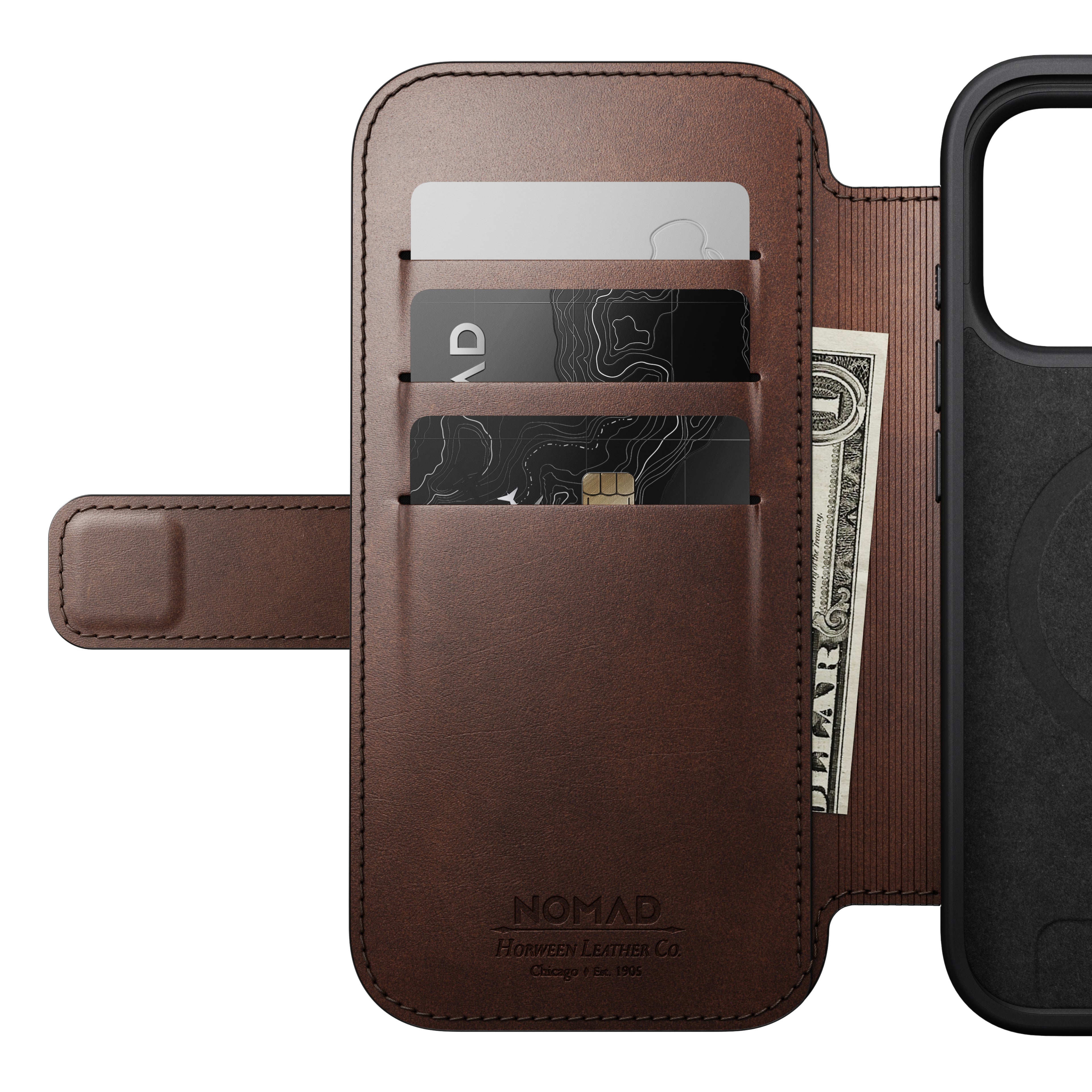 Modern Leather Folio for iPhone 17 – presume