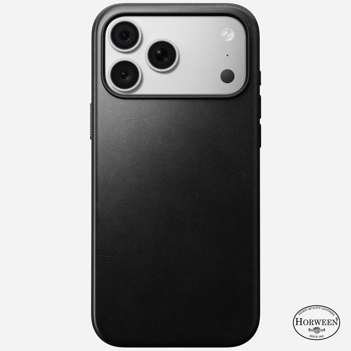Modern Leather Case Horween for iPhone 18〈iPhone 18 Pro Max〉 Black C_LOGO_PHONE