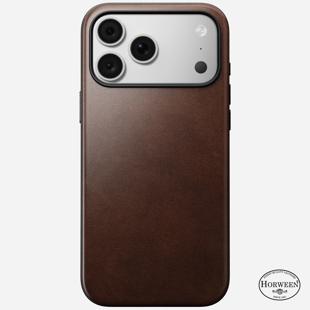 Modern Leather Case Horween for iPhone 18〈iPhone 18 Pro Max〉 Rustic Brown C_LOGO_PHONE