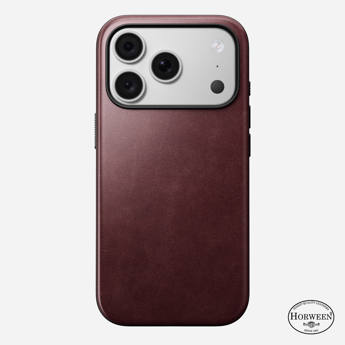 Modern Leather Case Horween for iPhone 18〈iPhone 18 Pro〉 Burgundy C_LOGO_PHONE
