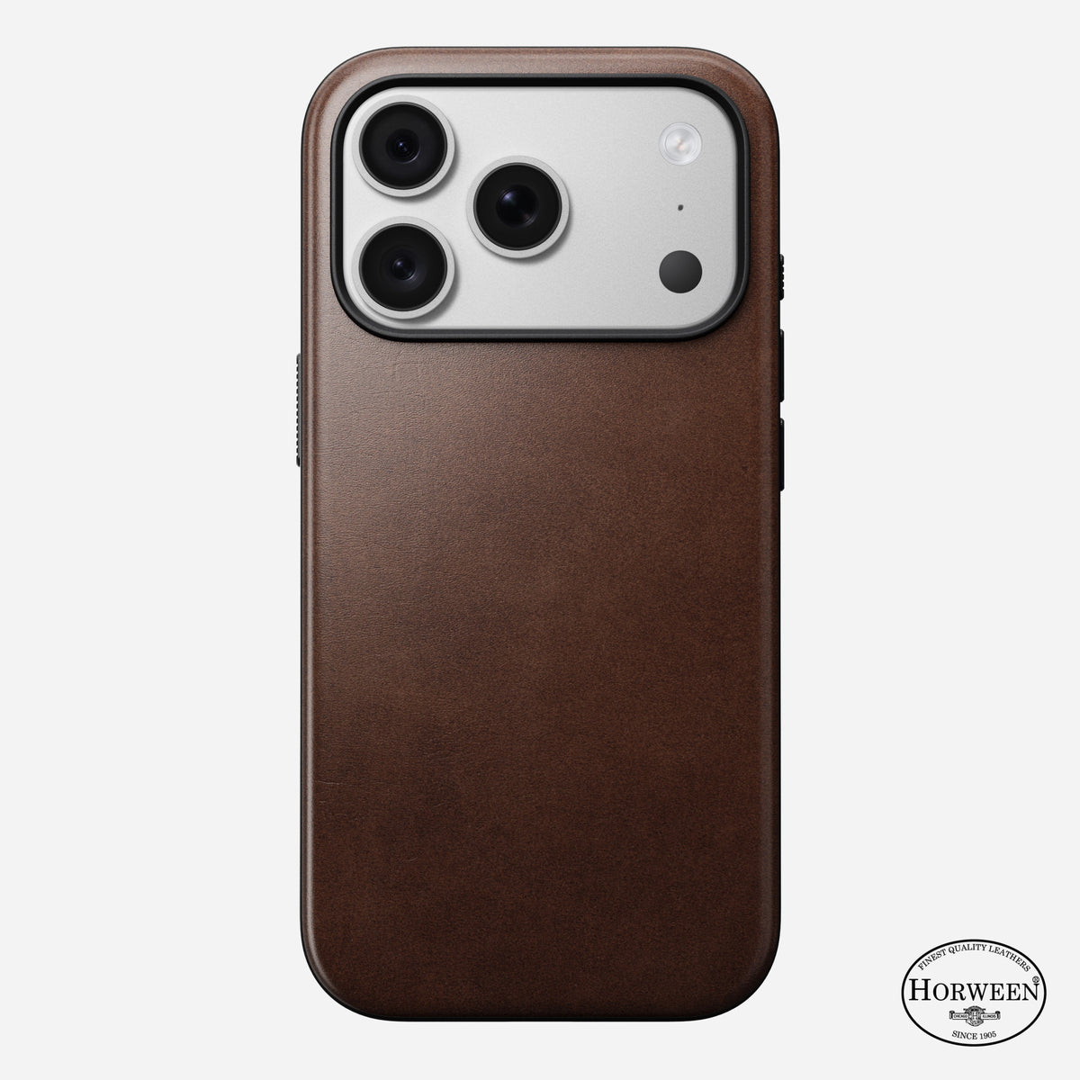 Modern Leather Case Horween for iPhone 18〈iPhone 18 Pro〉 Rustic Brown C_LOGO_PHONE