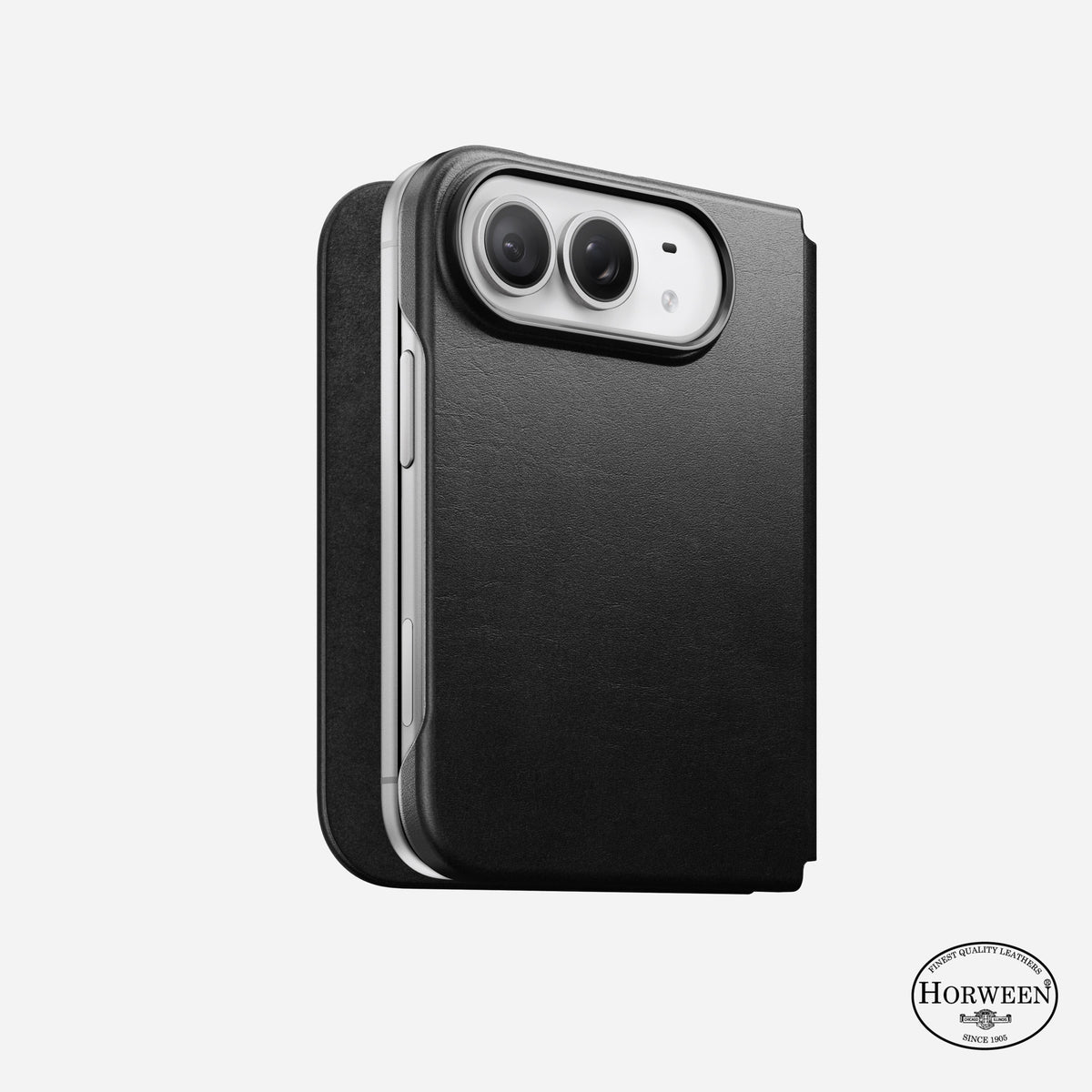 Traditional Leather Folio Horween for iPhone Fold Black