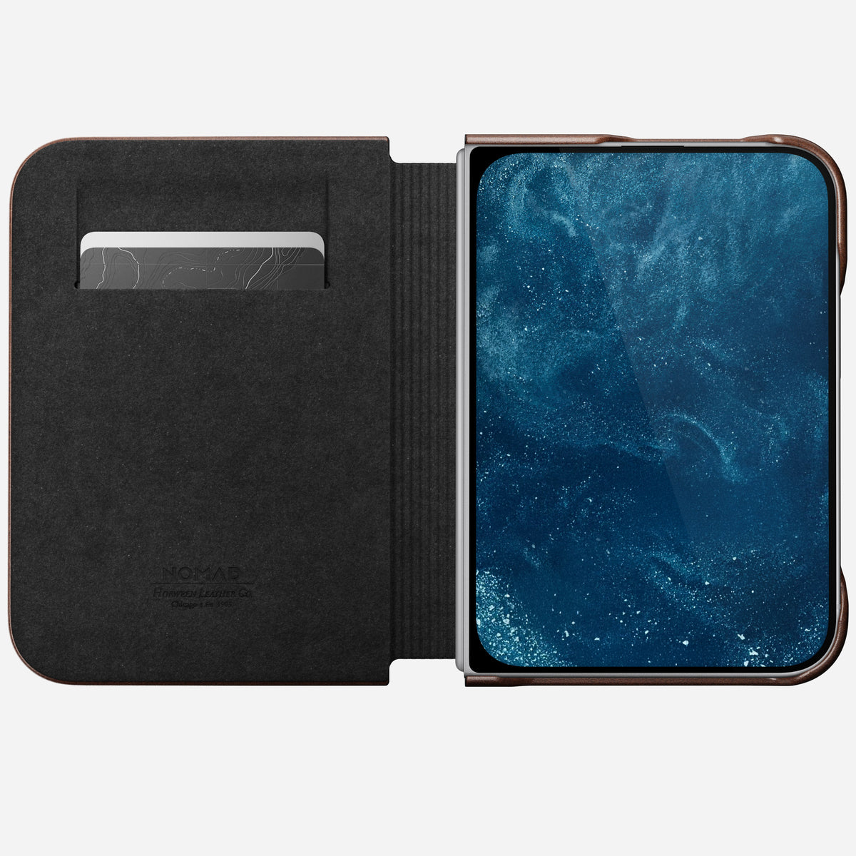 Traditional Leather Folio Horween for iPhone Fold Rustic Brown F_PHONE